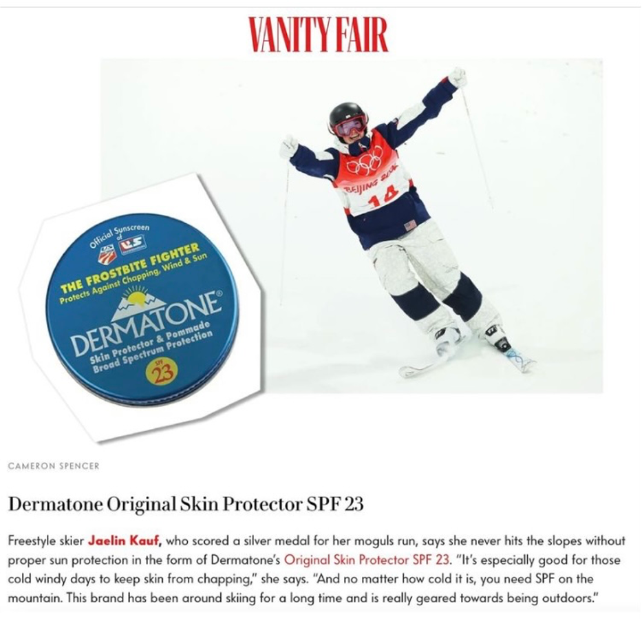 Dermatone Original Skin Protector Featured in "Vanity Fair"